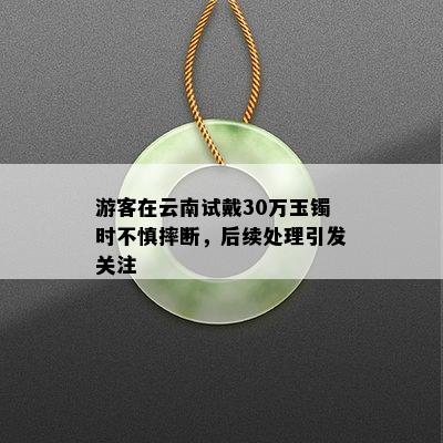 游客在云南试戴30万玉镯时不慎摔断，后续处理引发关注