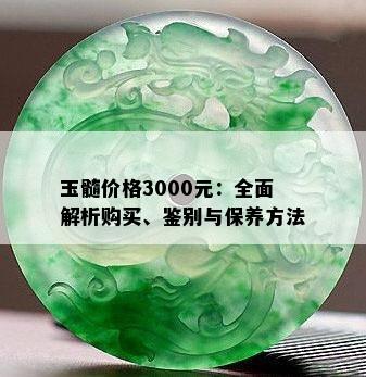 玉髓价格3000元：全面解析购买、鉴别与保养方法