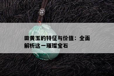 田黄玉的特征与价值：全面解析这一璀璨宝石