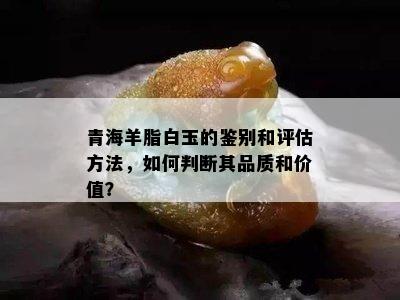 青海羊脂白玉的鉴别和评估方法，如何判断其品质和价值？