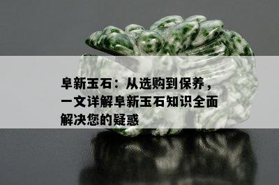 阜新玉石：从选购到保养，一文详解阜新玉石知识全面解决您的疑惑