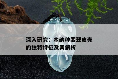 深入研究：木纳种翡翠皮壳的独特特征及其解析