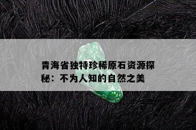 青海省独特珍稀原石资源探秘：不为人知的自然之美