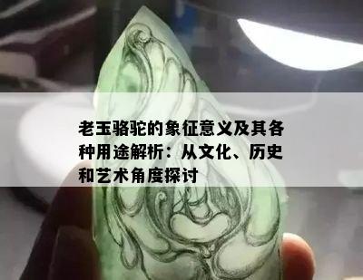 老玉骆驼的象征意义及其各种用途解析：从文化、历史和艺术角度探讨