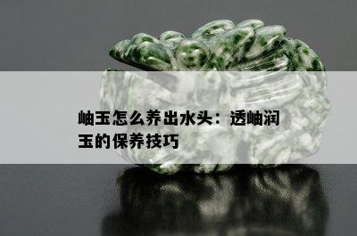 岫玉怎么养出水头：透岫润玉的保养技巧