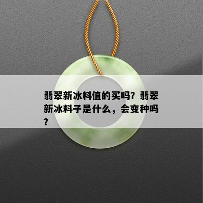 翡翠新冰料值的买吗？翡翠新冰料子是什么，会变种吗？