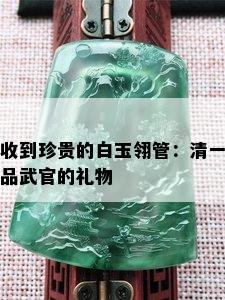 收到珍贵的白玉翎管：清一品武官的礼物