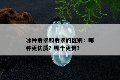 冰种翡翠和翡翠的区别：哪种更优质？哪个更贵？