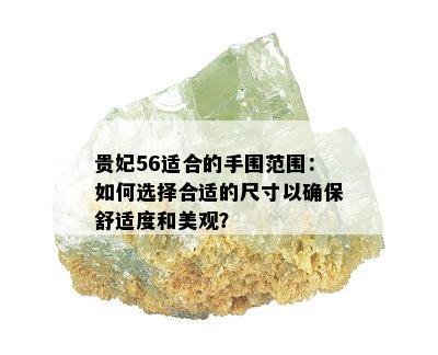 贵妃56适合的手围范围：如何选择合适的尺寸以确保舒适度和美观？