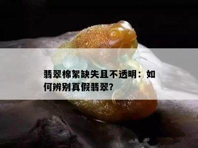 翡翠棉絮缺失且不透明：如何辨别真假翡翠？