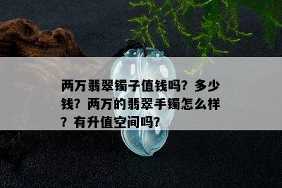 两万翡翠镯子值钱吗？多少钱？两万的翡翠手镯怎么样？有升值空间吗？