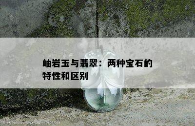 岫岩玉与翡翠：两种宝石的特性和区别