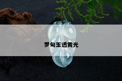 罗甸玉透黄光