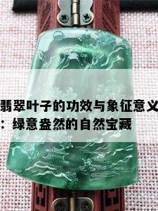 翡翠叶子的功效与象征意义：绿意盎然的自然宝藏