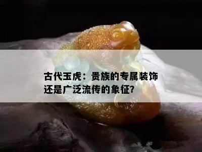 古代玉虎：贵族的专属装饰还是广泛流传的象征？