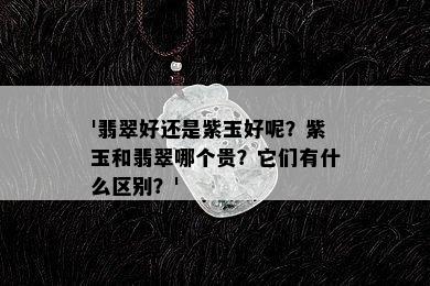 '翡翠好还是紫玉好呢？紫玉和翡翠哪个贵？它们有什么区别？'