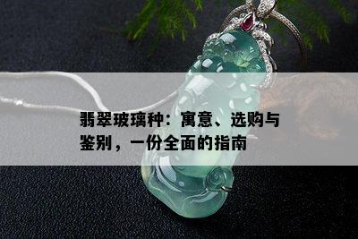 翡翠玻璃种：寓意、选购与鉴别，一份全面的指南