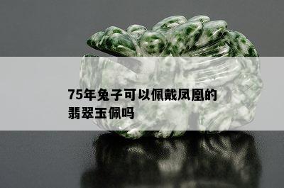 75年兔子可以佩戴凤凰的翡翠玉佩吗