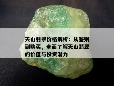 天山翡翠价格解析：从鉴别到购买，全面了解天山翡翠的价值与投资潜力