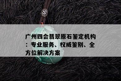 广州四会翡翠原石鉴定机构：专业服务、权威鉴别、全方位解决方案