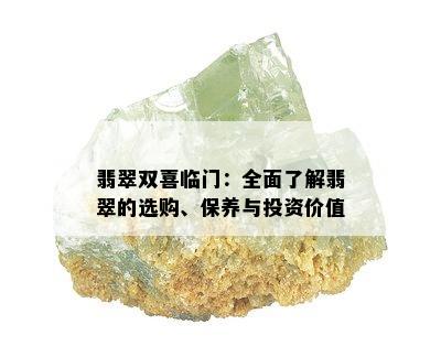 翡翠双喜临门：全面了解翡翠的选购、保养与投资价值