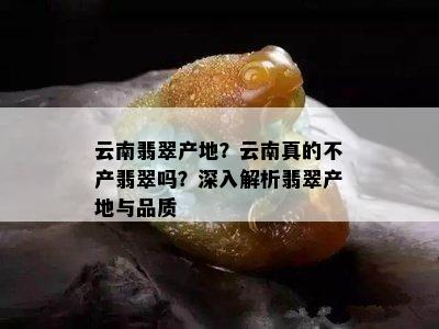 云南翡翠产地？云南真的不产翡翠吗？深入解析翡翠产地与品质