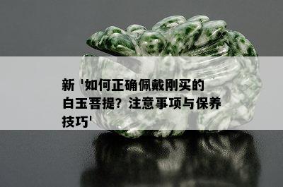 新 '如何正确佩戴刚买的白玉菩提？注意事项与保养技巧'