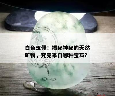 白色玉佩：揭秘神秘的天然矿物，究竟来自哪种宝石？