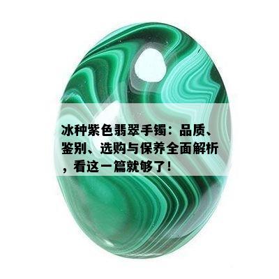 冰种紫色翡翠手镯：品质、鉴别、选购与保养全面解析，看这一篇就够了！