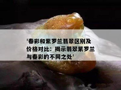 '春彩和紫罗兰翡翠区别及价格对比：揭示翡翠紫罗兰与春彩的不同之处'