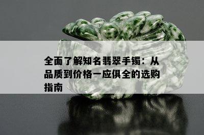 全面了解知名翡翠手镯：从品质到价格一应俱全的选购指南