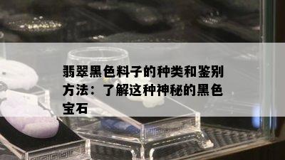 翡翠黑色料子的种类和鉴别方法：了解这种神秘的黑色宝石