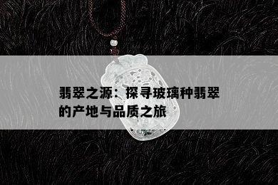 翡翠之源：探寻玻璃种翡翠的产地与品质之旅