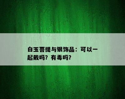 白玉菩提与银饰品：可以一起戴吗？有吗？