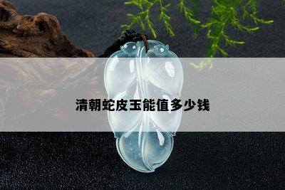 清朝蛇皮玉能值多少钱