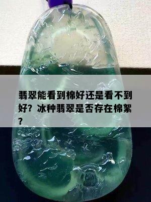 翡翠能看到棉好还是看不到好？冰种翡翠是否存在棉絮？