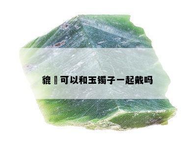 貔恘可以和玉镯子一起戴吗