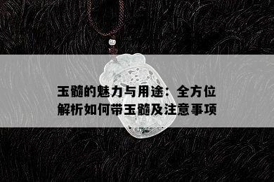 玉髓的魅力与用途：全方位解析如何带玉髓及注意事项