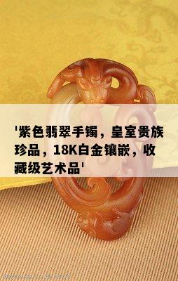 '紫色翡翠手镯，皇室贵族珍品，18K白金镶嵌，收藏级艺术品'