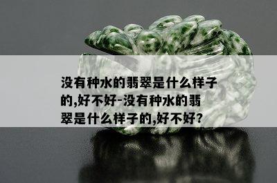 没有种水的翡翠是什么样子的,好不好-没有种水的翡翠是什么样子的,好不好?