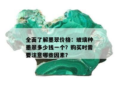 全面了解墨翠价格：玻璃种墨翠多少钱一个？购买时需要注意哪些因素？