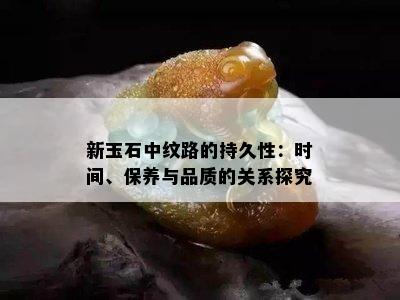 新玉石中纹路的持久性：时间、保养与品质的关系探究