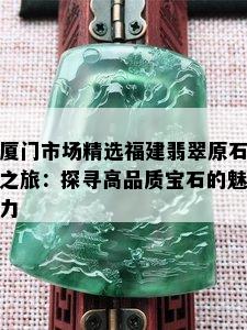 厦门市场精选福建翡翠原石之旅：探寻高品质宝石的魅力