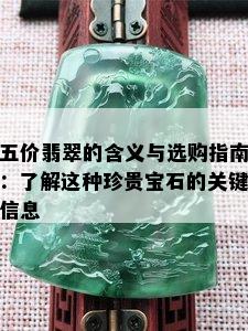 五价翡翠的含义与选购指南：了解这种珍贵宝石的关键信息