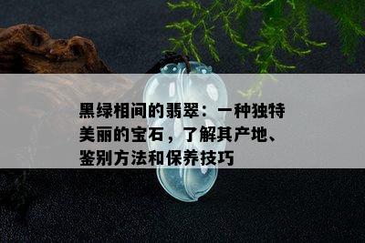 黑绿相间的翡翠：一种独特美丽的宝石，了解其产地、鉴别方法和保养技巧