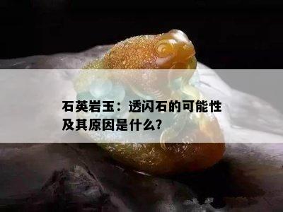 石英岩玉：透闪石的可能性及其原因是什么？