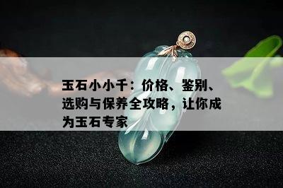 玉石小小千：价格、鉴别、选购与保养全攻略，让你成为玉石专家