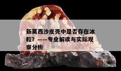 新莫西沙皮壳中是否存在冰粒？——专业解读与实际观察分析