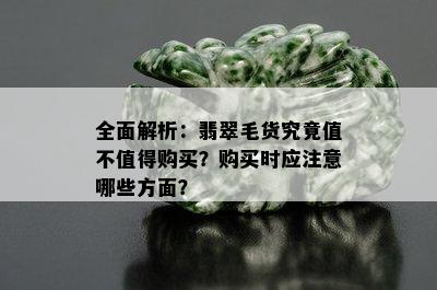 全面解析：翡翠毛货究竟值不值得购买？购买时应注意哪些方面？