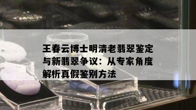 王春云博士明清老翡翠鉴定与新翡翠争议：从专家角度解析真假鉴别方法